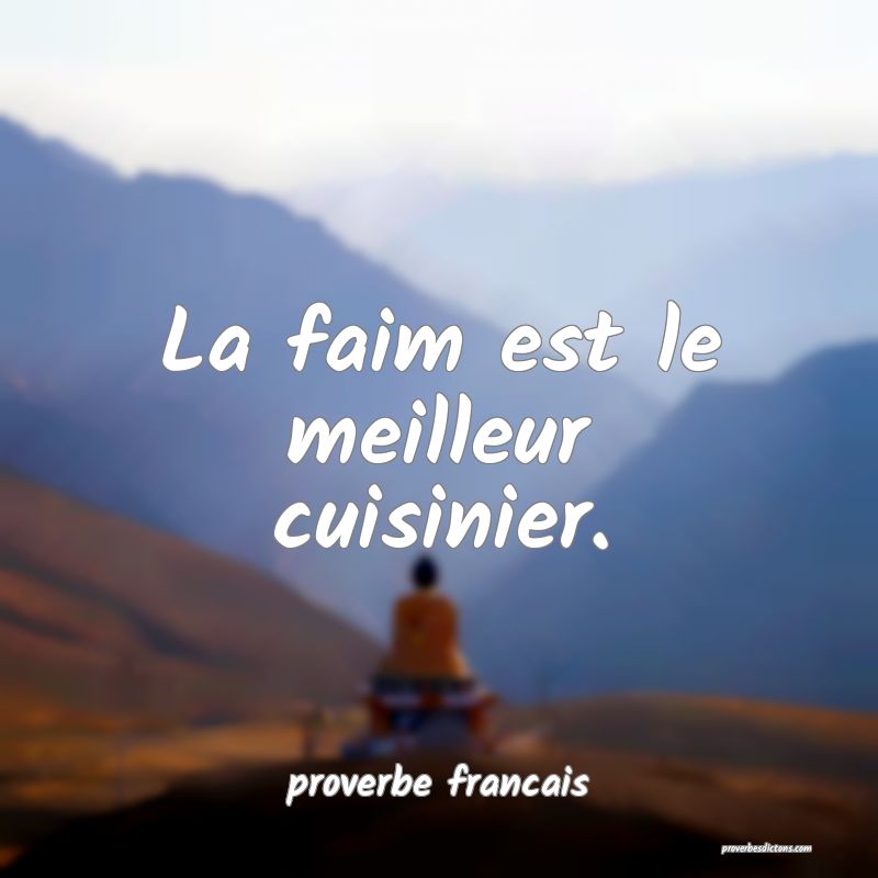  La faim est le meilleur cuisinier.