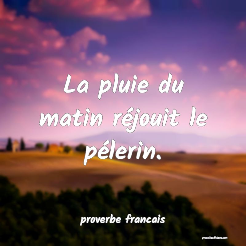  La pluie du matin réjouit le pélerin.