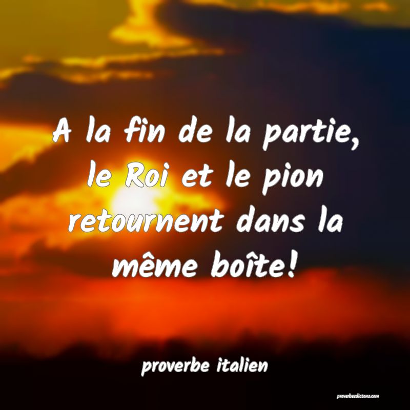  A la fin de la partie, le Roi et le pion retournent dans la même boîte!