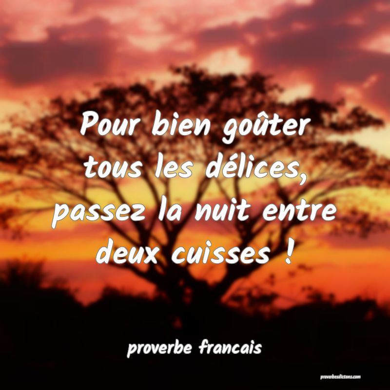  Pour bien goûter tous les délices, passez la nuit entre deux cuisses !