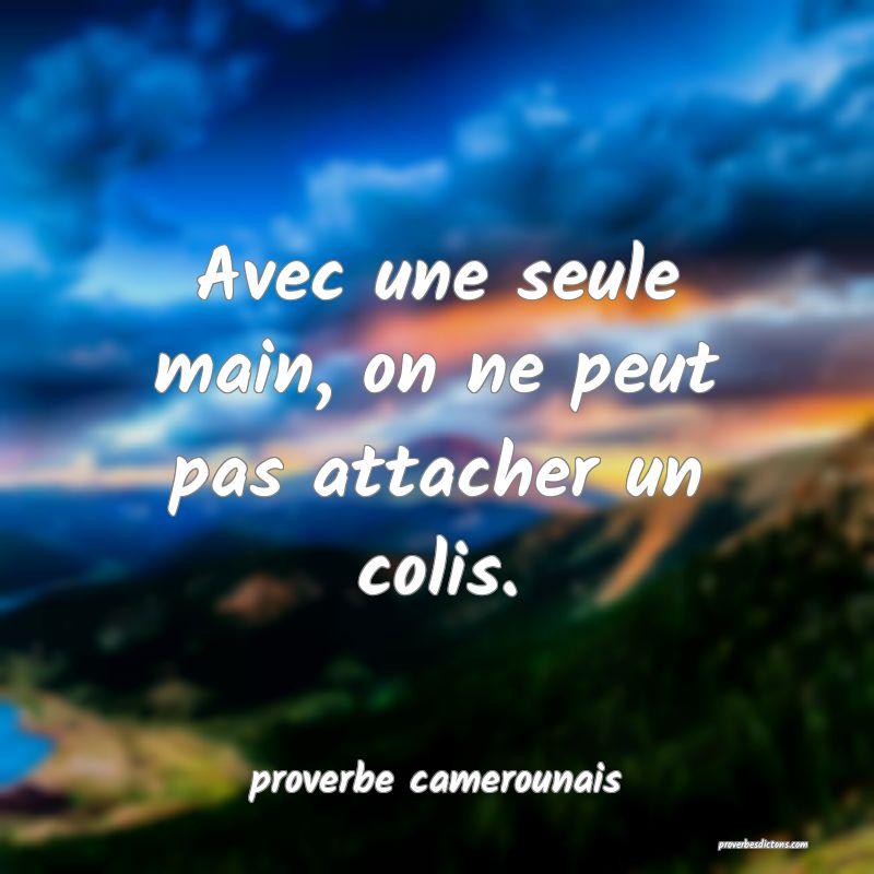  Avec une seule main, on ne peut pas attacher un colis.