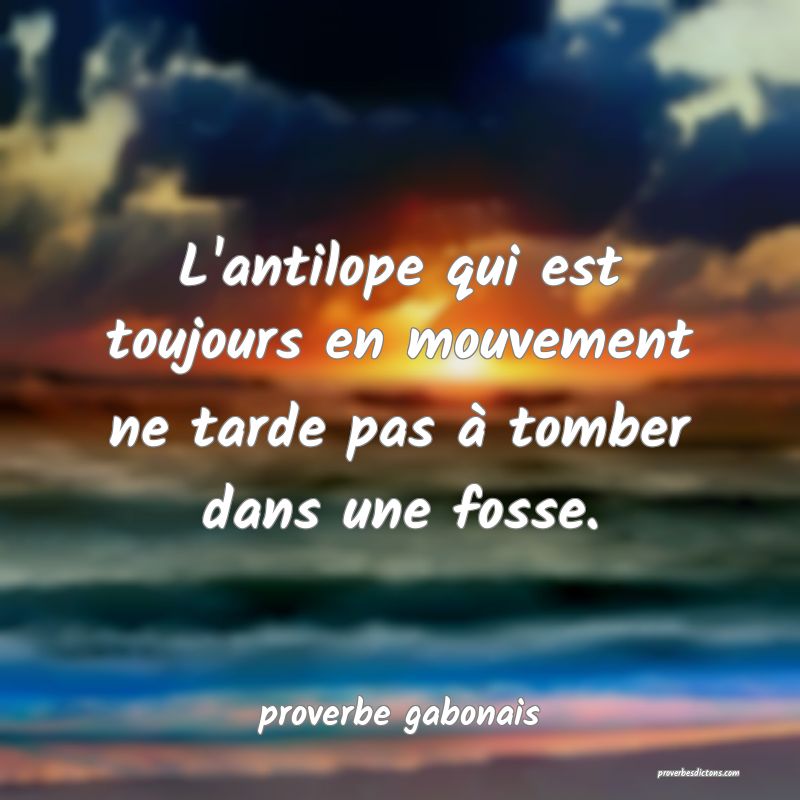  L'antilope qui est toujours en mouvement ne tarde pas à tomber dans une fosse.