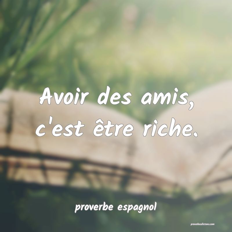 Avoir des amis, c'est être riche.