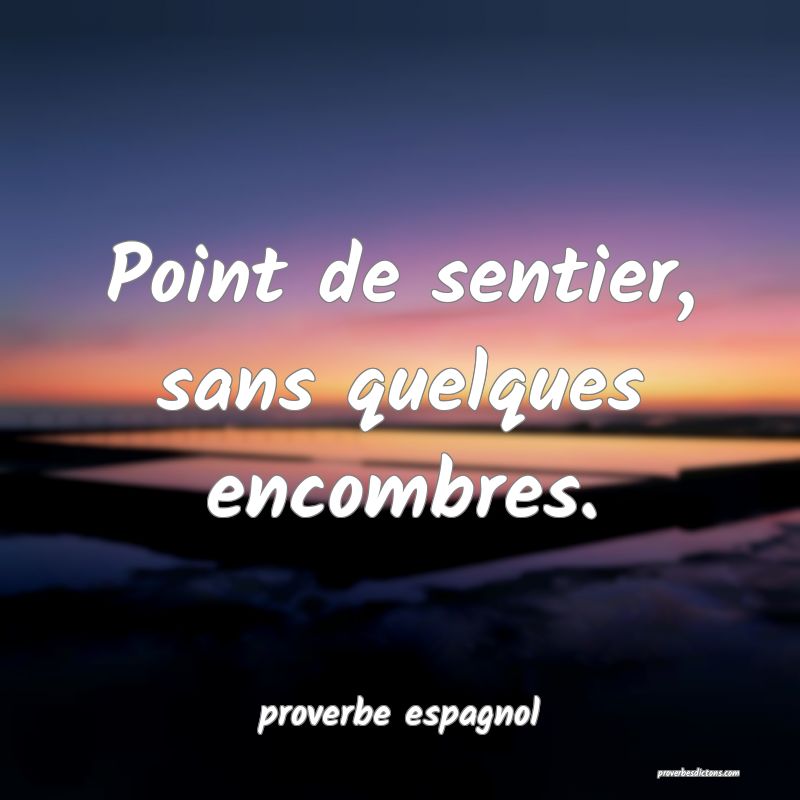  Point de sentier, sans quelques encombres.