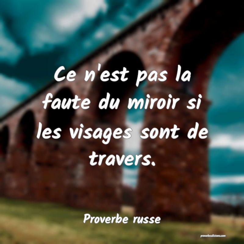  Ce n'est pas la faute du miroir si les visages sont de travers.