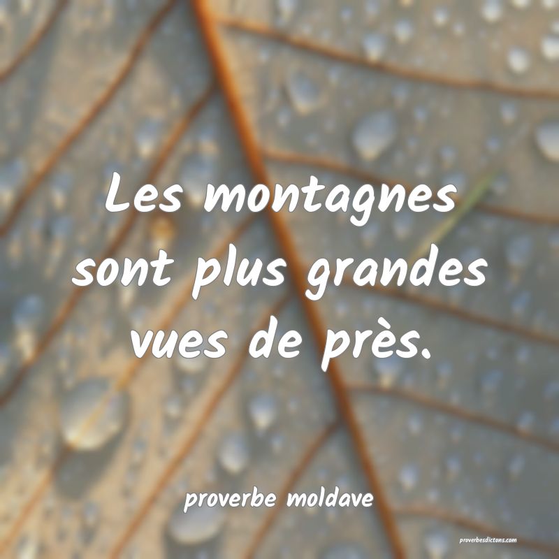  Les montagnes sont plus grandes vues de près.