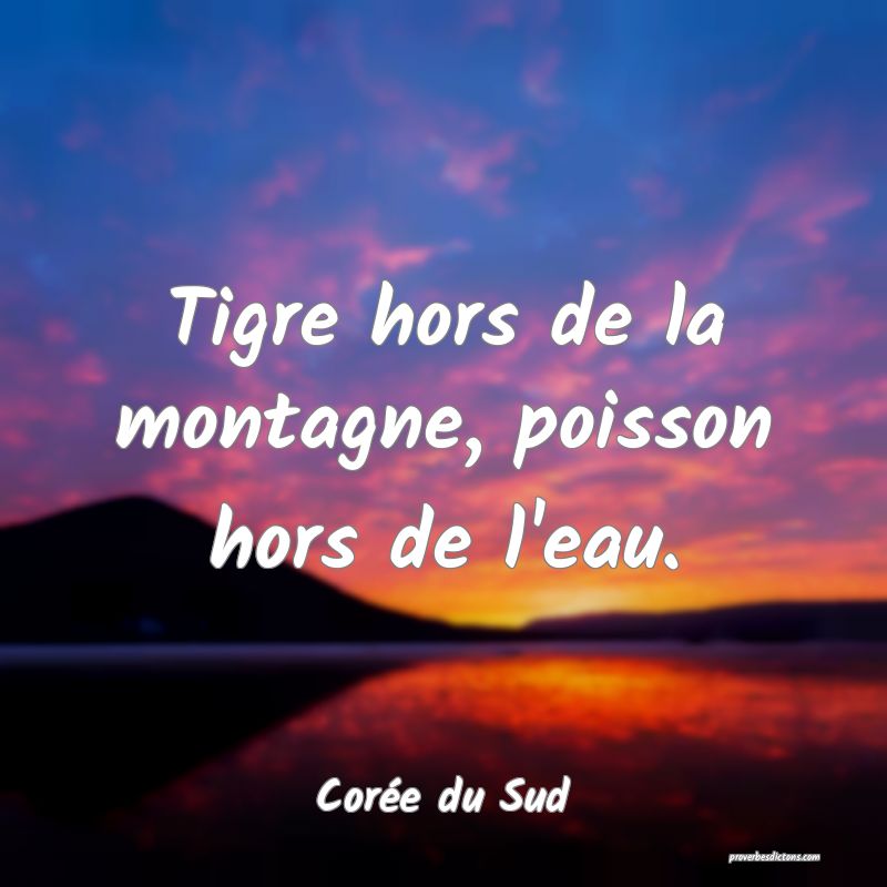  Tigre hors de la montagne, poisson hors de l'eau.