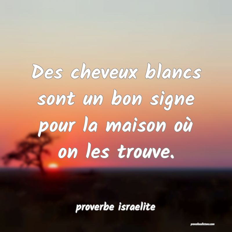  Des cheveux blancs sont un bon signe pour la maison où on les trouve.