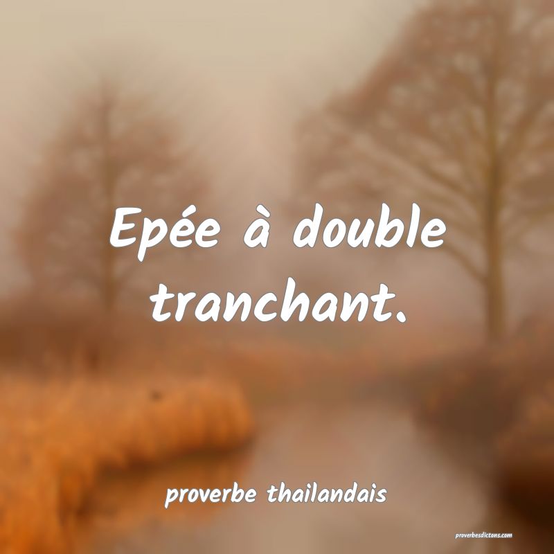  Epée à double tranchant.