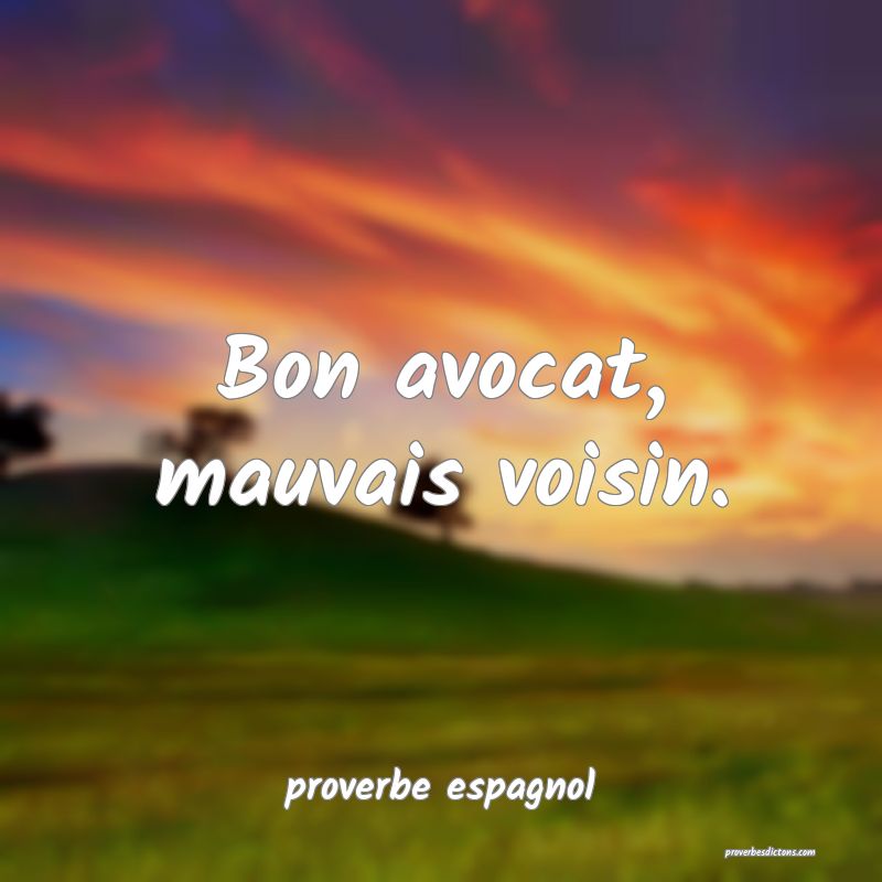  Bon avocat, mauvais voisin.