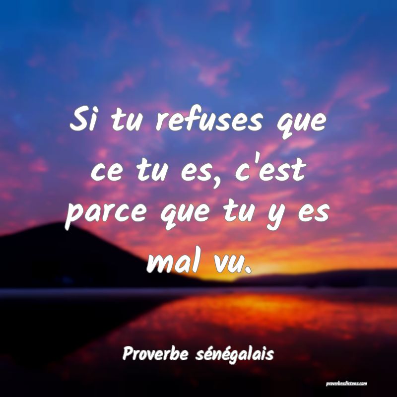 Si tu refuses que ce tu es, c'est parce que tu y es mal vu.