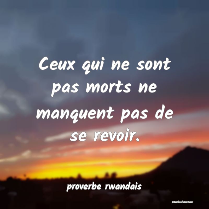  Ceux qui ne sont pas morts ne manquent pas de se revoir.