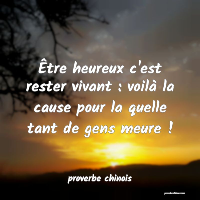  Être heureux c'est rester vivant : voilà la cause pour la quelle tant de gens meure !