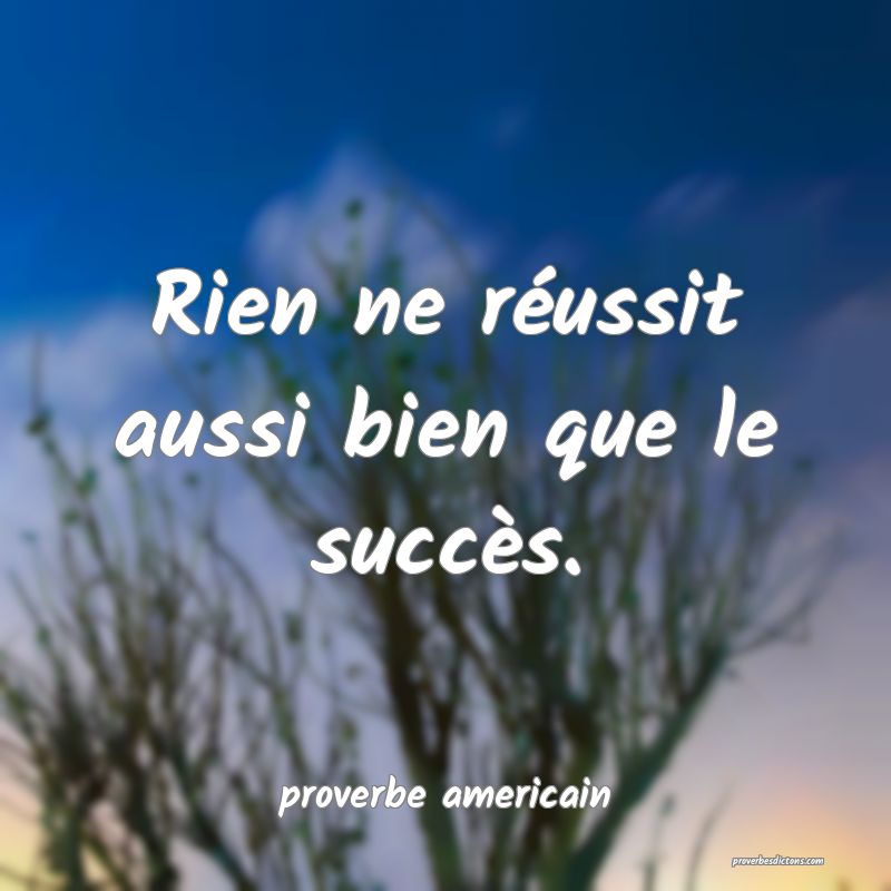  Rien ne réussit aussi bien que le succès.