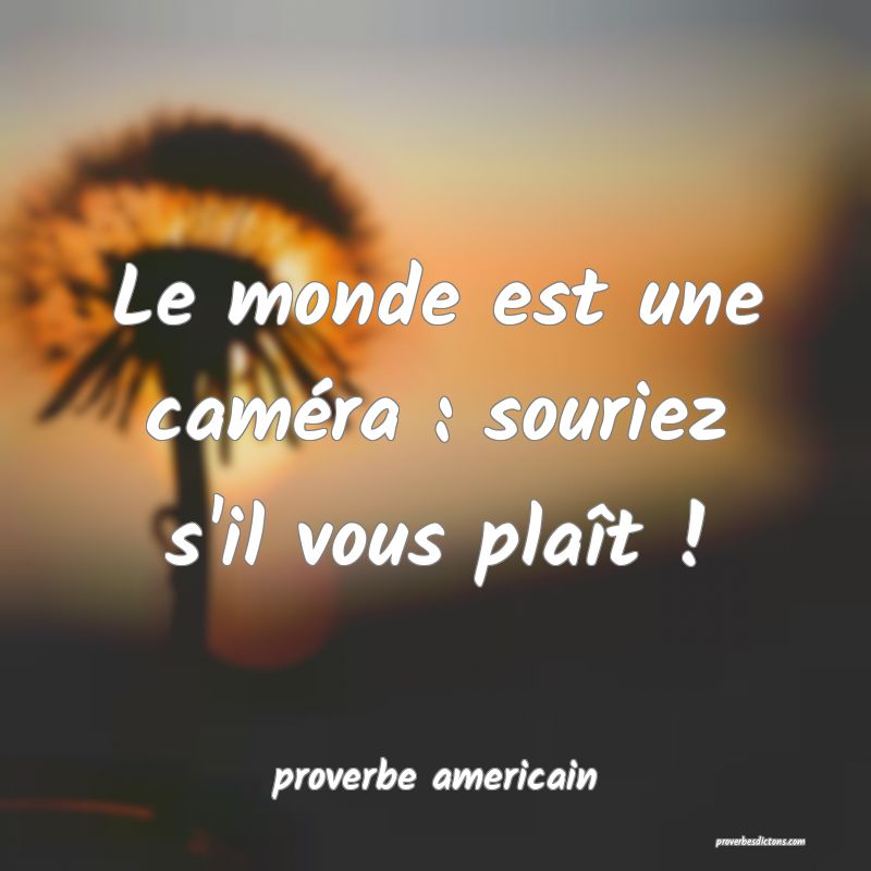  Le monde est une caméra : souriez s'il vous plaît !