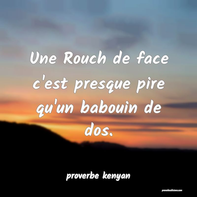  Une Rouch de face c'est presque pire qu'un babouin de dos.