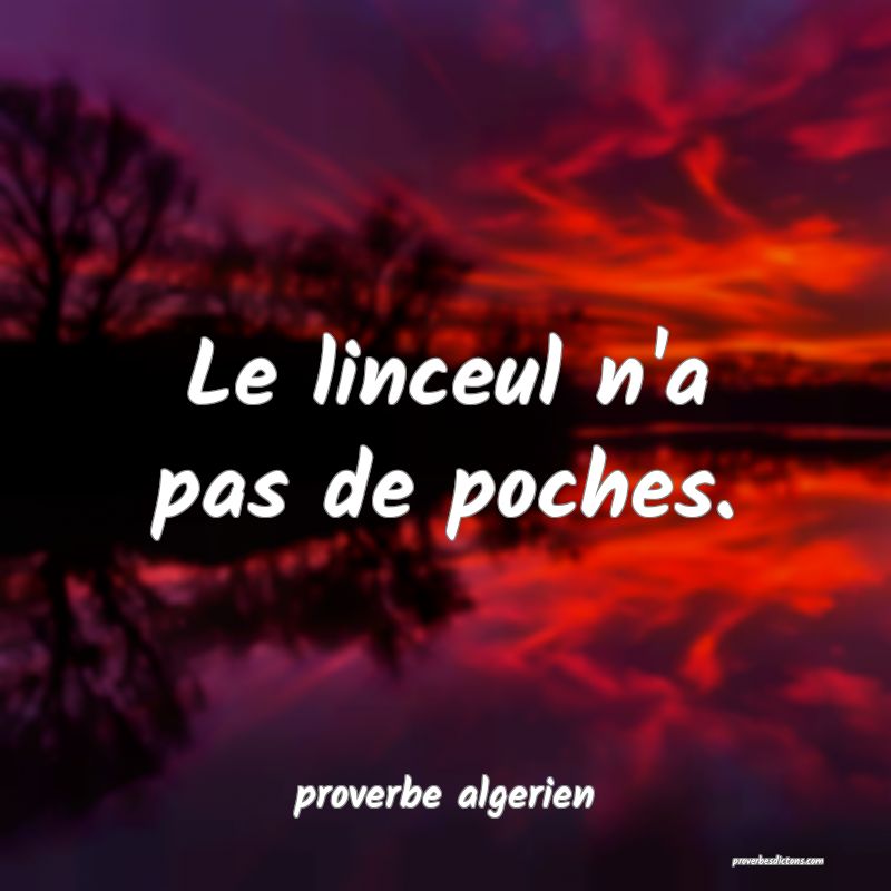 Le linceul n'a pas de poches.