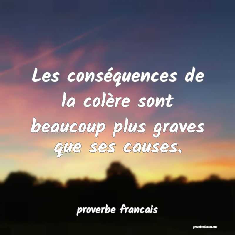  Les conséquences de la colère sont beaucoup plus graves que ses causes.