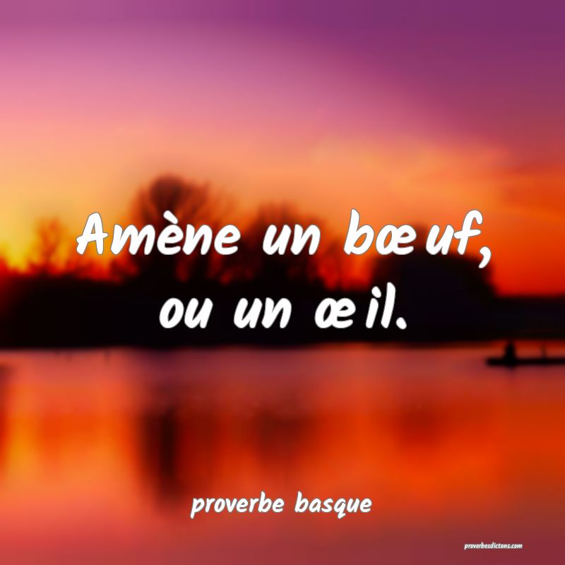  Amène un bœuf, ou un œil.