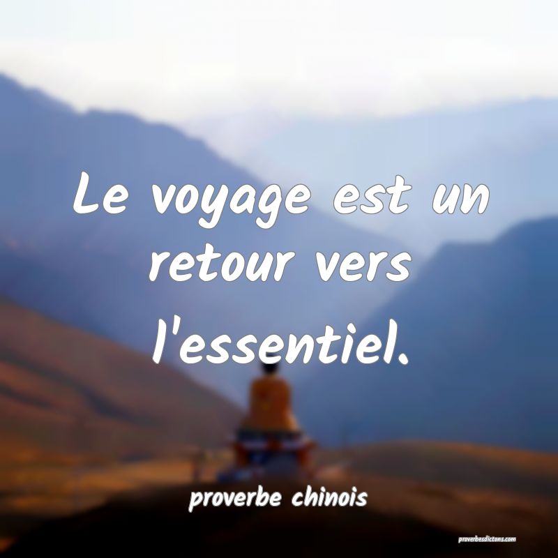  Le voyage est un retour vers l'essentiel.