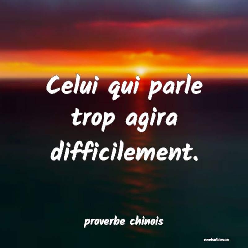  Celui qui parle trop agira difficilement.