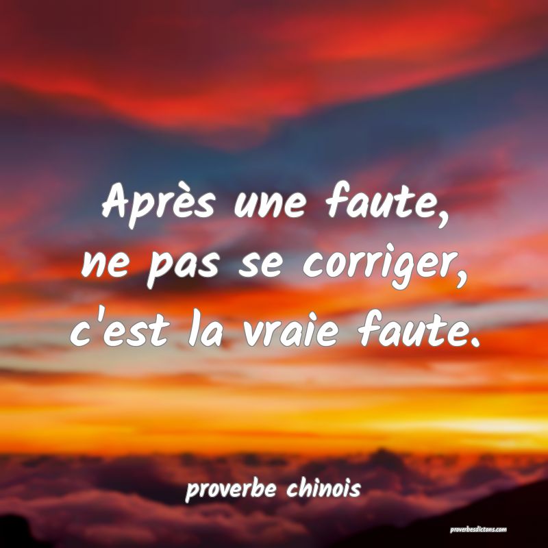  Après une faute, ne pas se corriger, c'est la vraie faute.