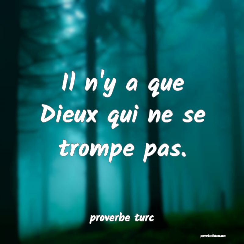  Il n'y a que Dieux qui ne se trompe pas.