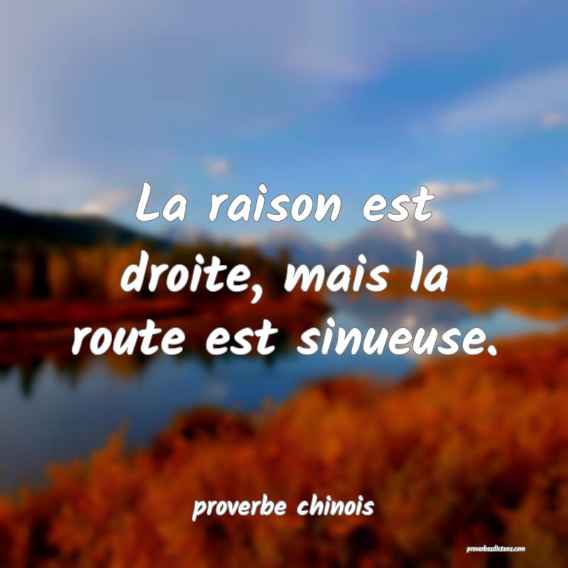  La raison est droite, mais la route est sinueuse.