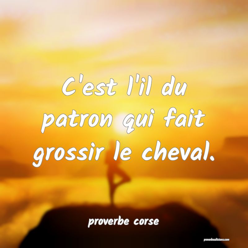  C'est l'il du patron qui fait grossir le cheval.