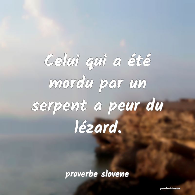  Celui qui a été mordu par un serpent a peur du lézard.