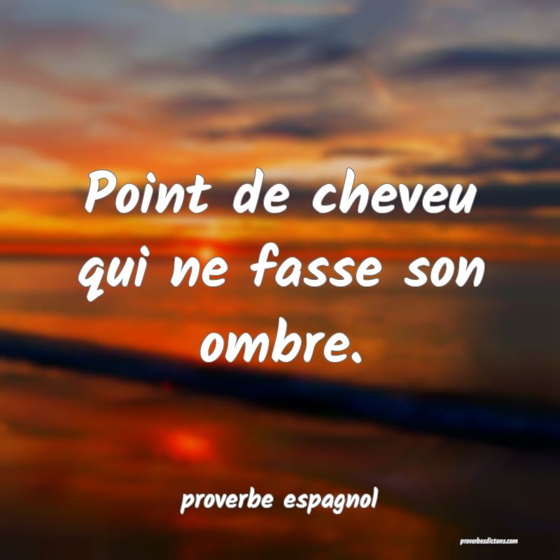  Point de cheveu qui ne fasse son ombre.