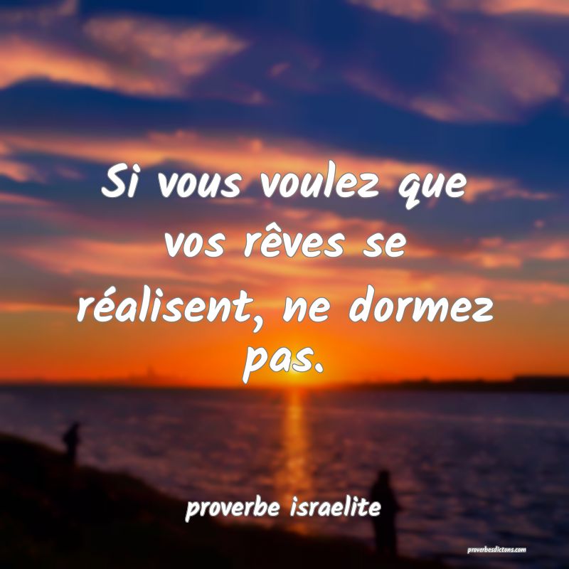  Si vous voulez que vos rêves se réalisent, ne dormez pas.