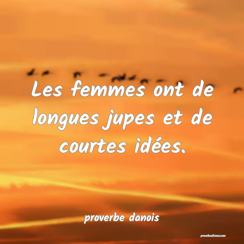  Les femmes ont de longues jupes et de courtes idées.