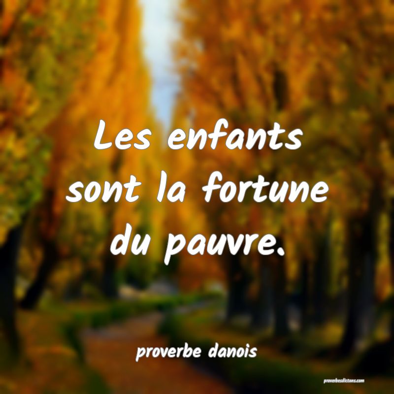  Les enfants sont la fortune du pauvre.