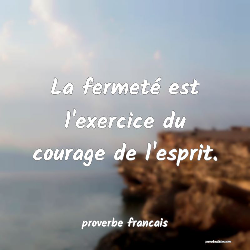  La fermeté est l'exercice du courage de l'esprit.