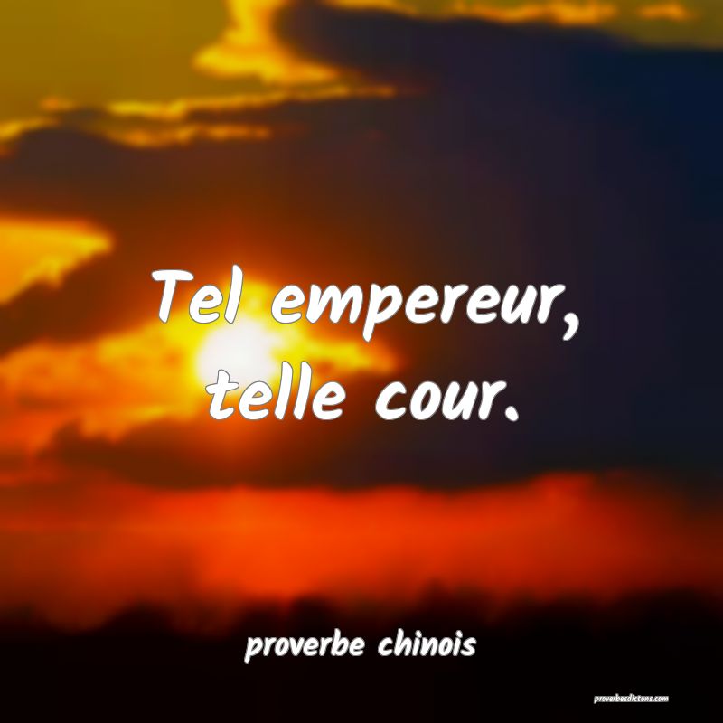  Tel empereur, telle cour.