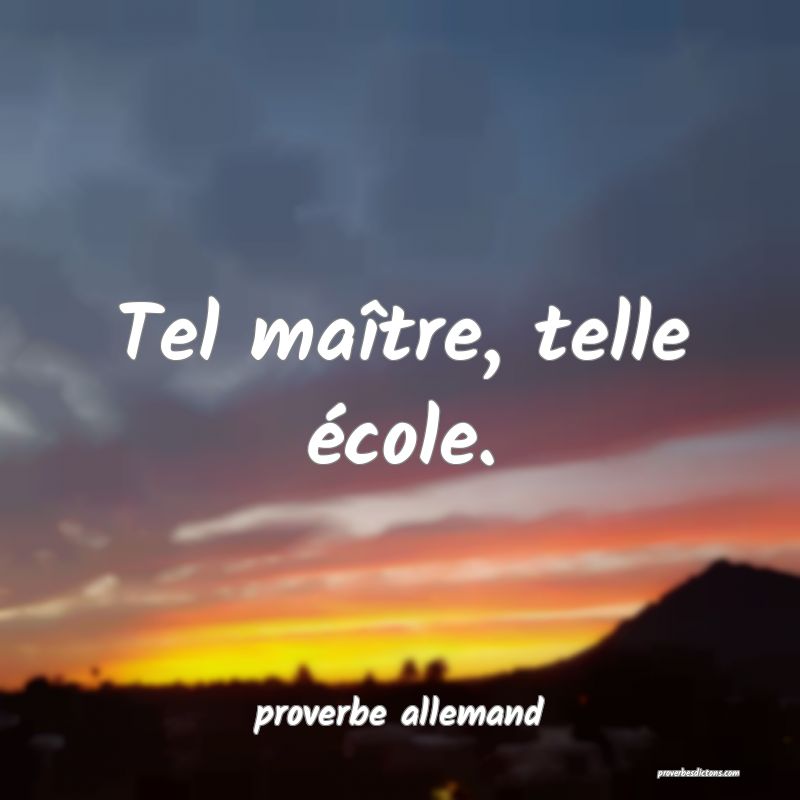  Tel maître, telle école.