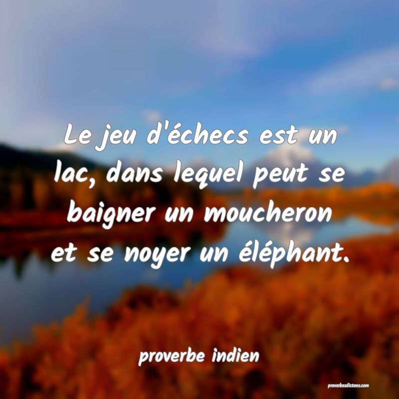 Le jeu d'échecs est un lac, dans lequel peut se baigner un moucheron et se noyer un éléphant.