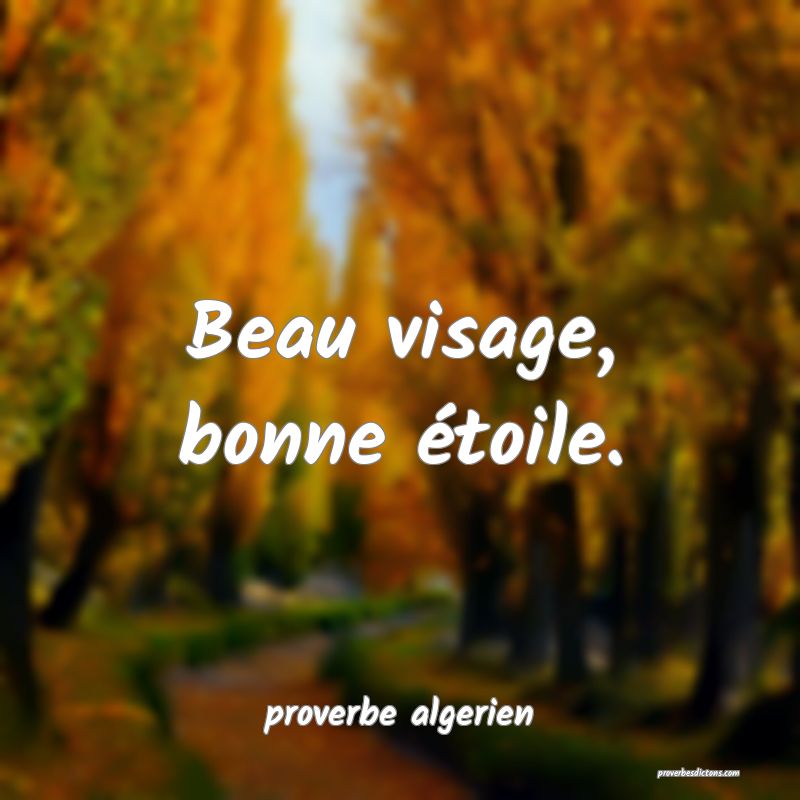  Beau visage, bonne étoile.