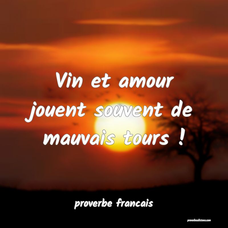  Vin et amour jouent souvent de mauvais tours !