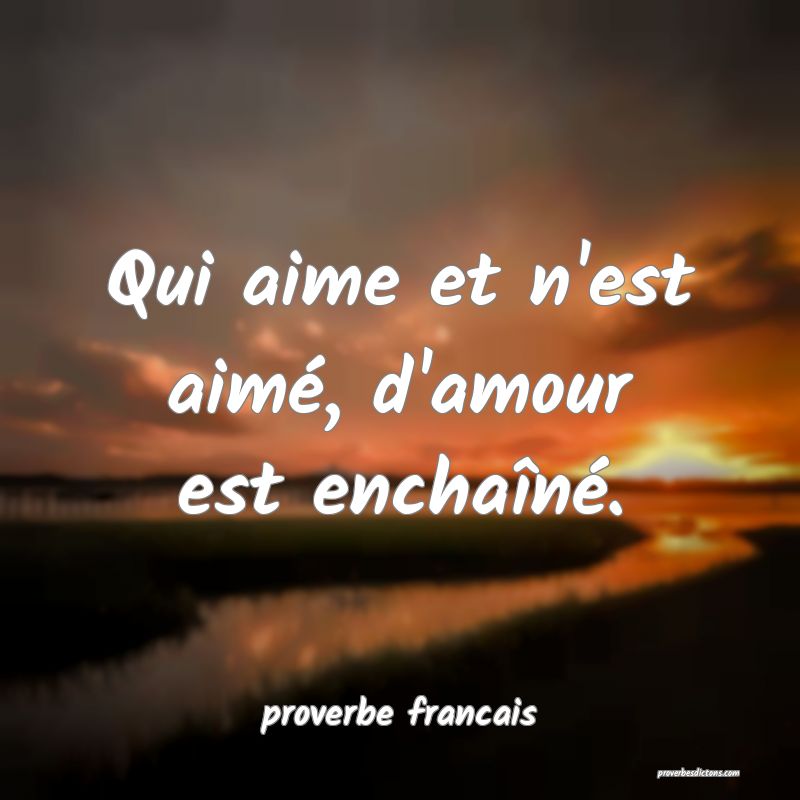  Qui aime et n'est aimé, d'amour est enchaîné.