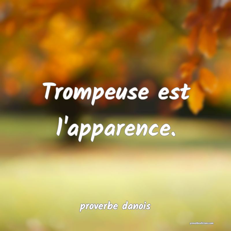  Trompeuse est l'apparence.