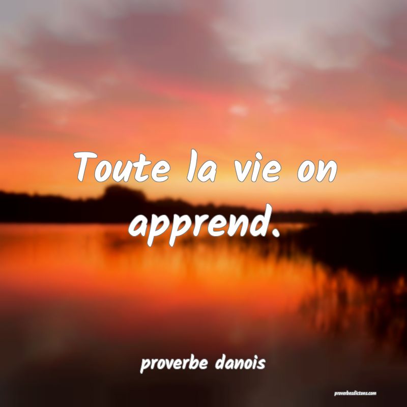  Toute la vie on apprend.