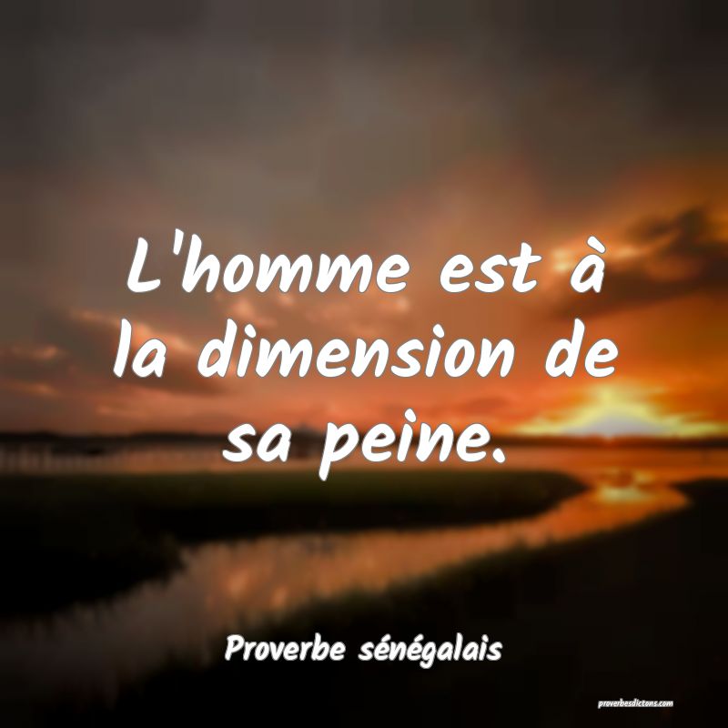  L'homme est à la dimension de sa peine.