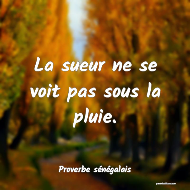  La sueur ne se voit pas sous la pluie.
