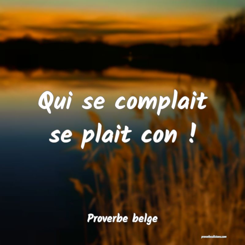  Qui se complait se plait con !