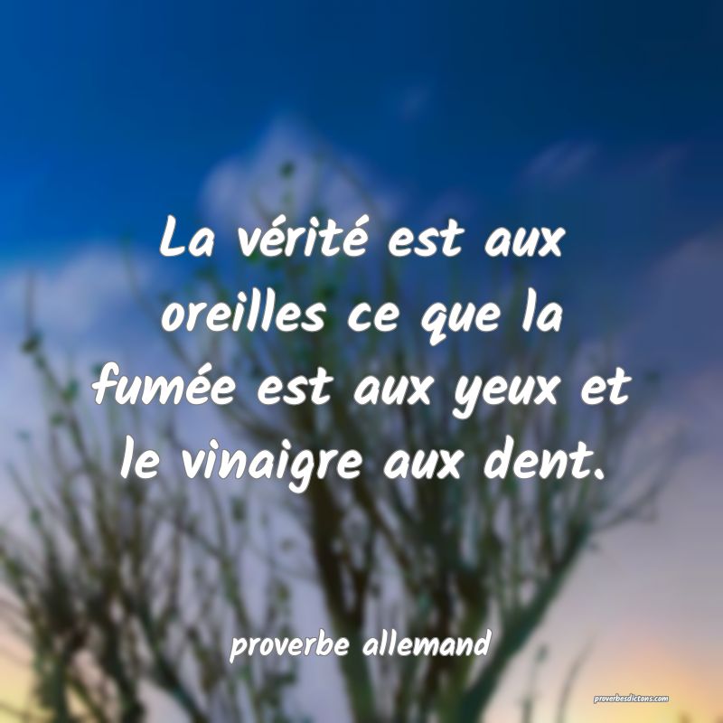  La vérité est aux oreilles ce que la fumée est aux yeux et le vinaigre aux dent.