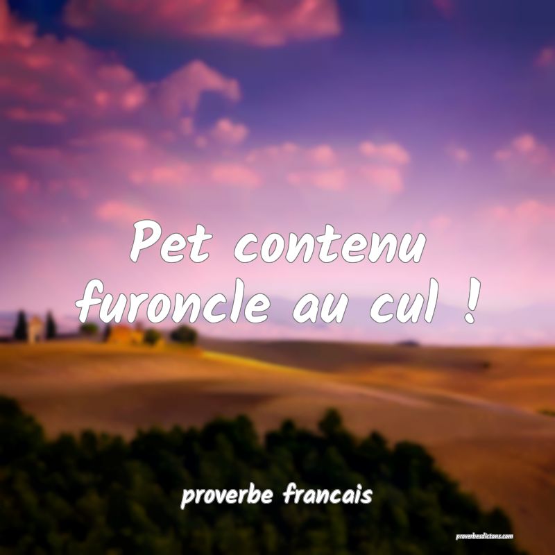  Pet contenu furoncle au cul !