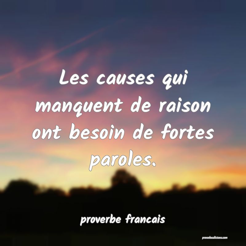  Les causes qui manquent de raison ont besoin de fortes paroles.
