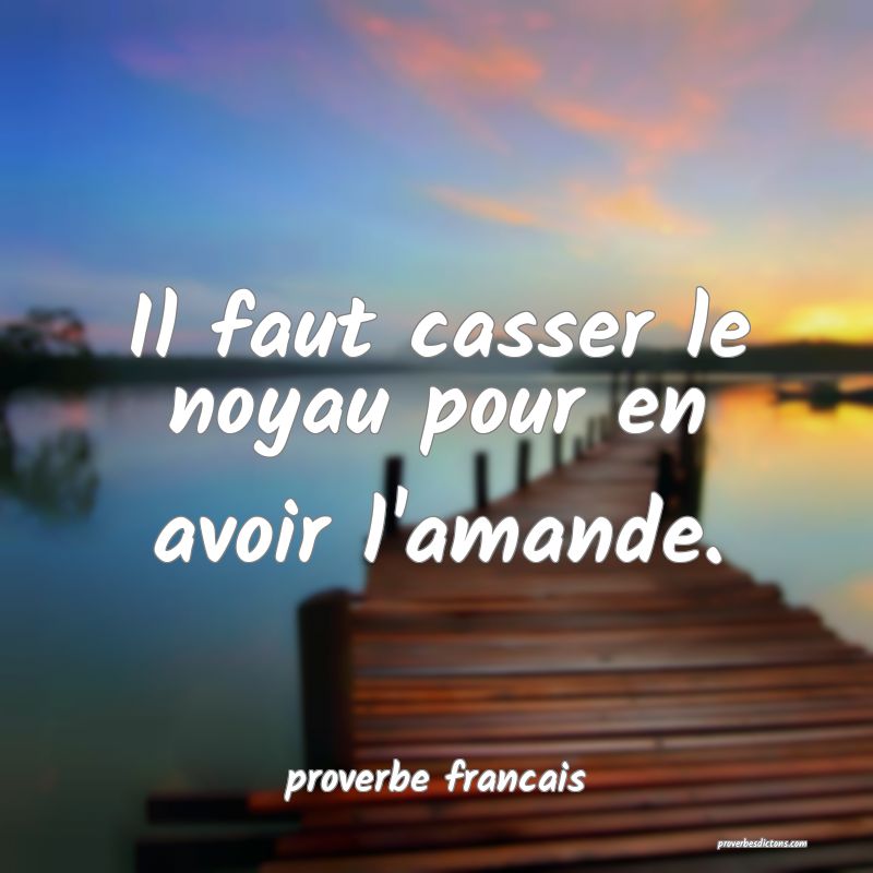  Il faut casser le noyau pour en avoir l'amande.